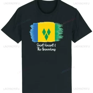 St Vincent The Grenadines Flag Cotton T-shirt
