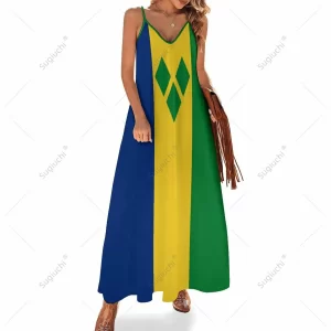 Saint Vincent And The Grenadines Flag Long Dress
